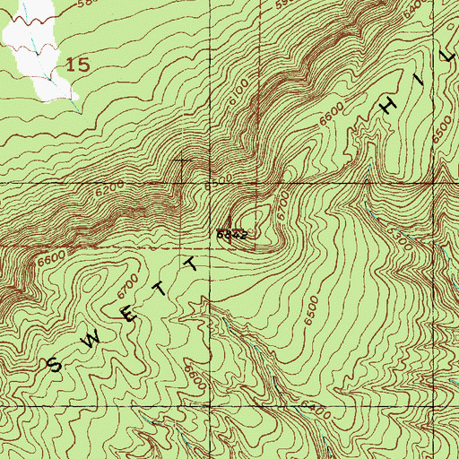 Topographic Map of Swett Hills, UT