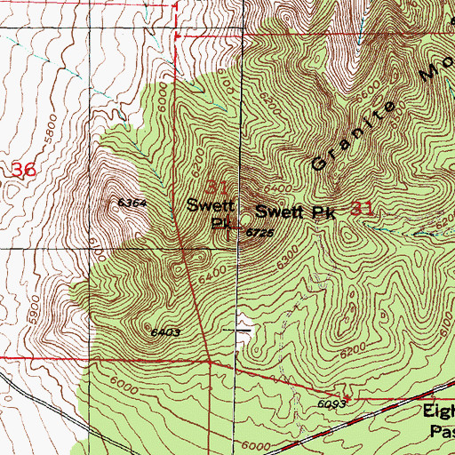 Topographic Map of Swett Peak, UT