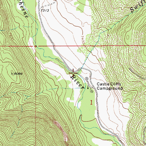 Topographic Map of Swift Creek, UT