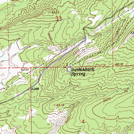 Topographic Map of Switchback Spring, UT
