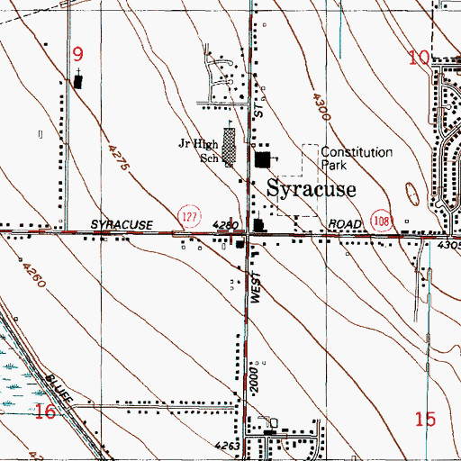 Topographic Map of Syracuse, UT