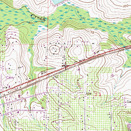 Topographic Map of Elizabeth Church, AL