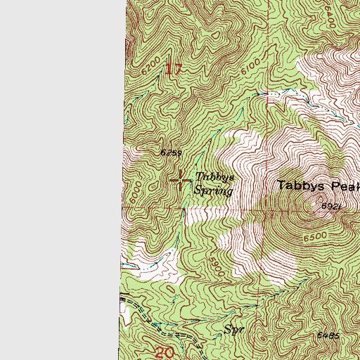 Topographic Map of Tabbys Spring, UT