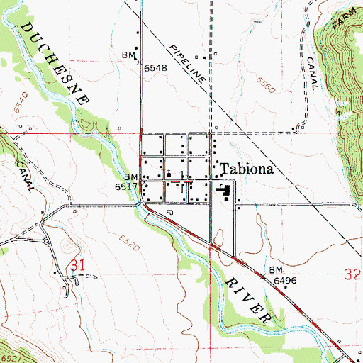 Topographic Map of Tabiona, UT