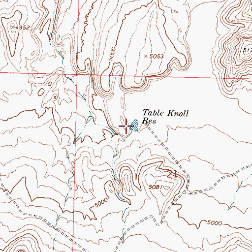 Topographic Map of Table Knoll Reservoir, UT
