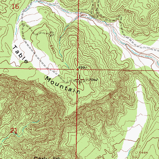 Topographic Map of Table Mountain, UT