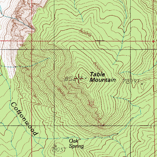 Topographic Map of Table Mountain, UT