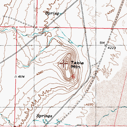 Topographic Map of Table Mountain, UT