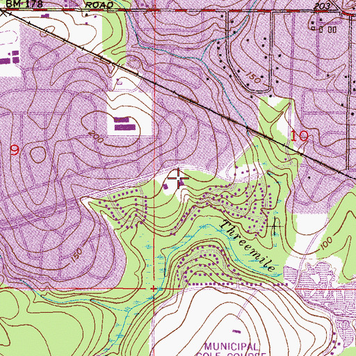 Topographic Map of Emmanuel Baptist Church, AL