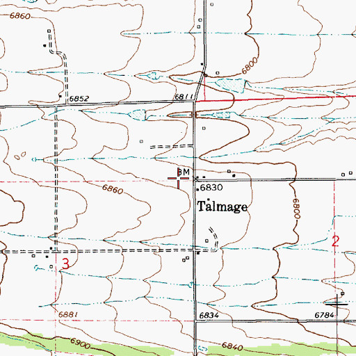Topographic Map of Talmage, UT