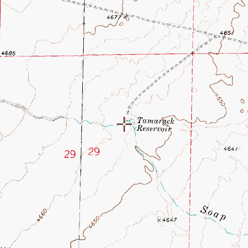 Topographic Map of Tamarack Reservoir, UT