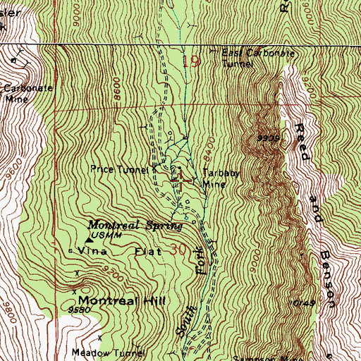 Topographic Map of Tarbaby Mine, UT