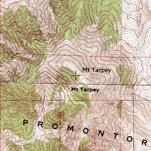 Topographic Map of Mount Tarpey, UT