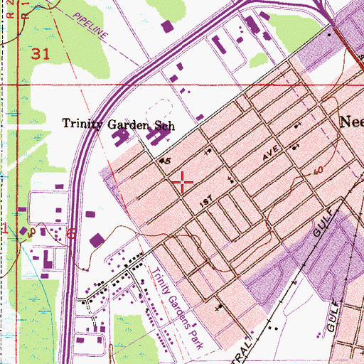 Topographic Map of Esau Street Church of God in Christ, AL