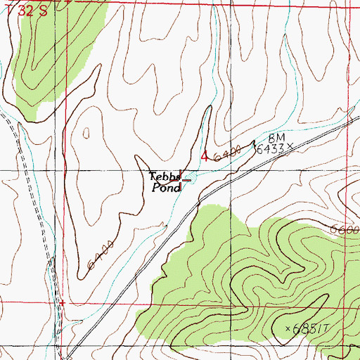 Topographic Map of Tebbs Pond, UT