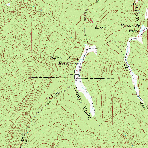 Topographic Map of Teddys Valley, UT