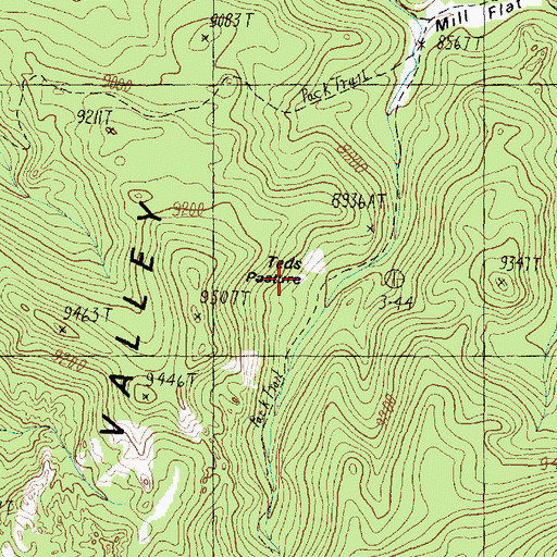 Topographic Map of Teds Pasture, UT