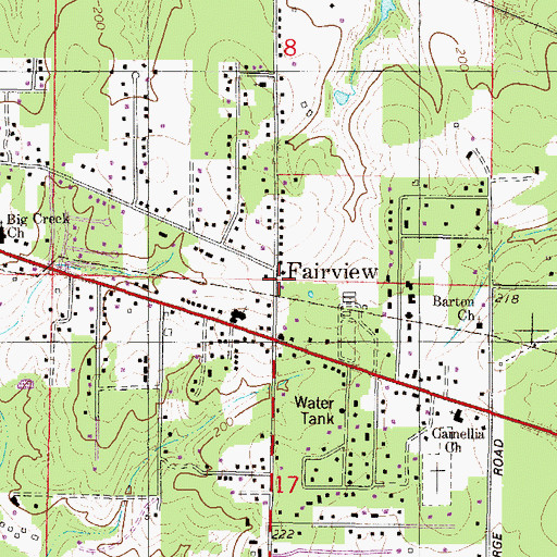 Topographic Map of Fairview, AL