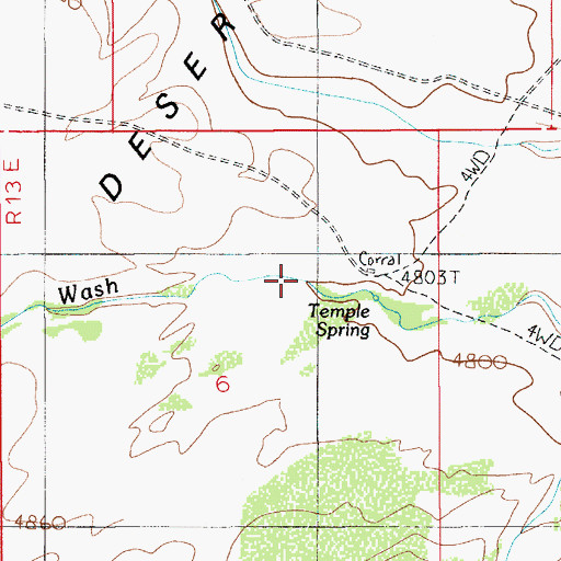 Topographic Map of Temple Spring, UT