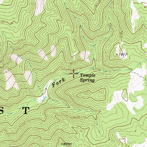 Topographic Map of Temple Spring, UT