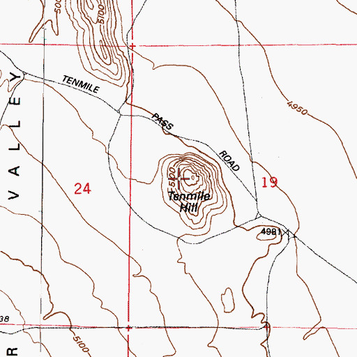 Topographic Map of Tenmile Hill, UT