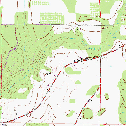 Topographic Map of Faith Church, AL