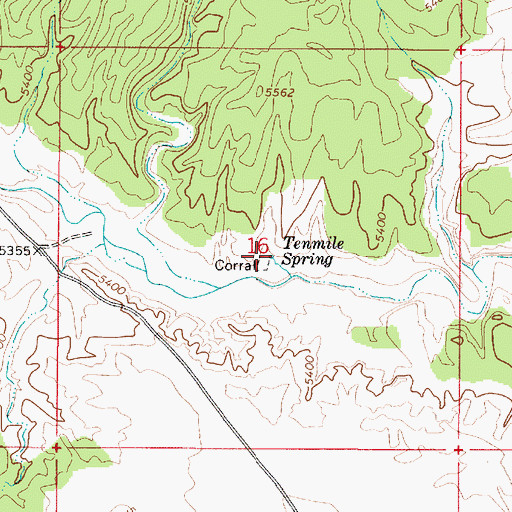 Topographic Map of Tenmile Spring, UT