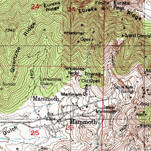 Topographic Map of Tennessee Rebel, UT