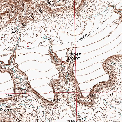 Topographic Map of Tepee Point, UT