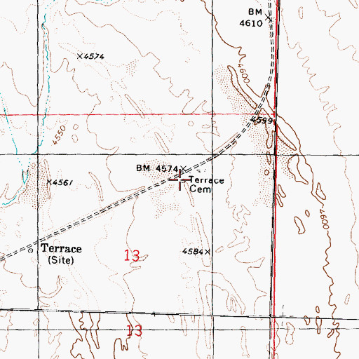 Topographic Map of Terrace Cemetery, UT