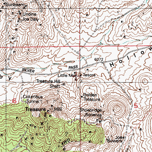 Topographic Map of Tesora, UT