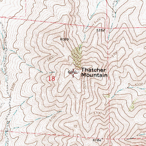 Topographic Map of Thatcher Mountain, UT
