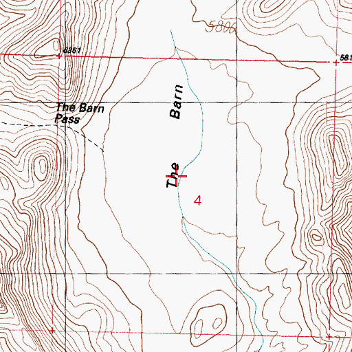 Topographic Map of The Barn, UT