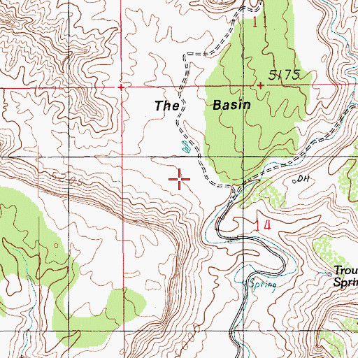 Topographic Map of The Basin, UT