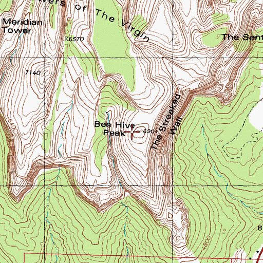 Topographic Map of Bee Hive, UT