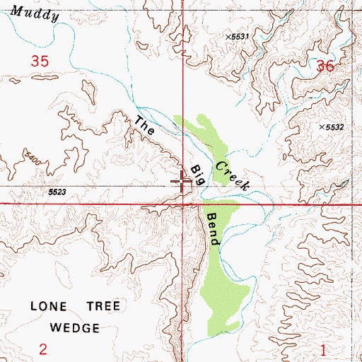 Topographic Map of The Big Bend, UT
