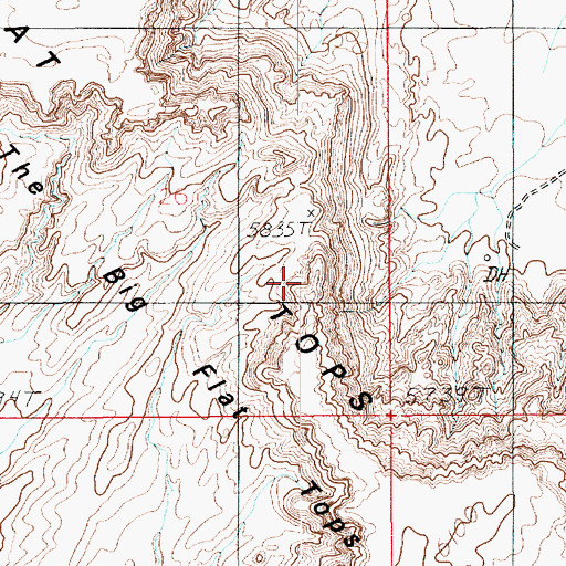 Topographic Map of The Big Flat Tops, UT