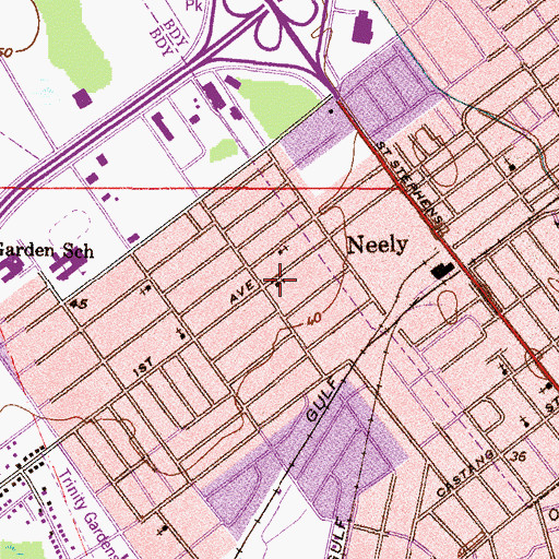Topographic Map of First Avenue Holiness Church, AL