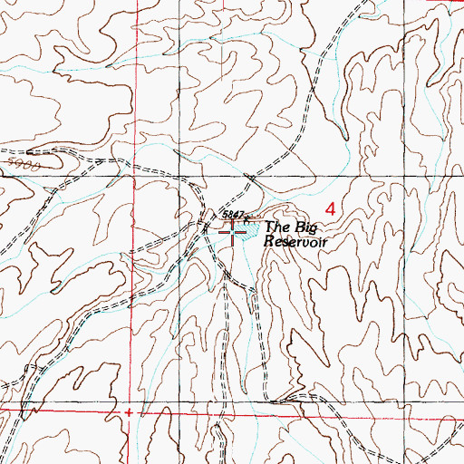 Topographic Map of The Big Wash Reservoir, UT