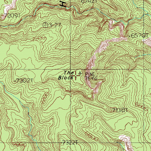 Topographic Map of The Block, UT