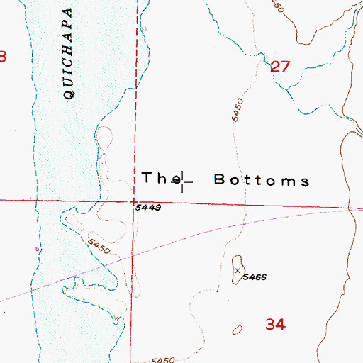 Topographic Map of The Bottoms, UT