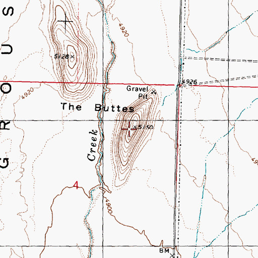 Topographic Map of The Buttes, UT
