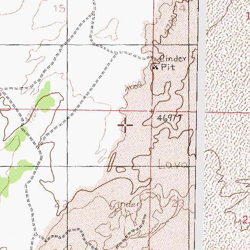 Topographic Map of The Cinders, UT