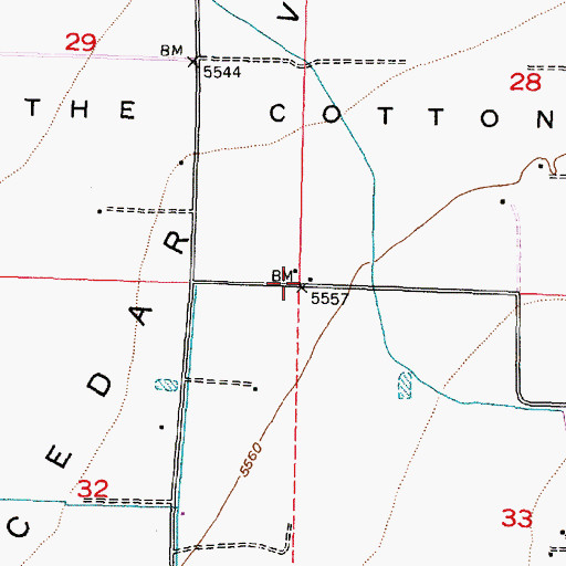Topographic Map of The Cottonwoods, UT