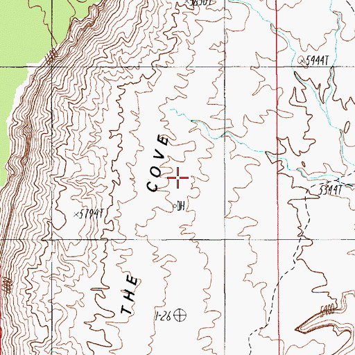 Topographic Map of The Cove, UT
