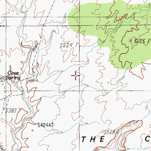 Topographic Map of The Cove, UT