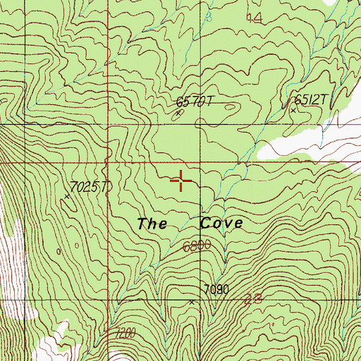 Topographic Map of The Cove, UT