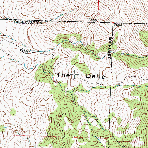 Topographic Map of The Delle, UT