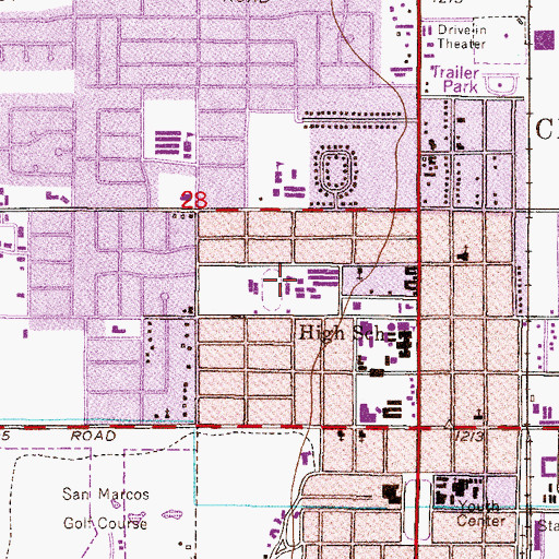 Topographic Map of Chandler Junior High School, AZ