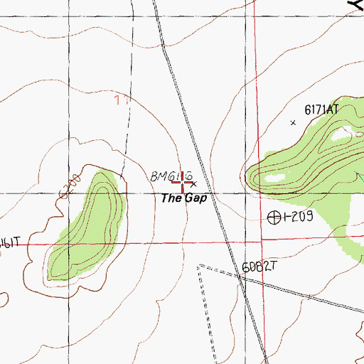 Topographic Map of The Gap, UT